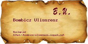 Bombicz Ulisszesz névjegykártya